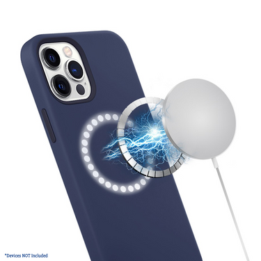 iPhone 12 Pro Max Compatible Case Cover With Liquid Silicone Magnetic Ring With MagSafe Technology-Navy